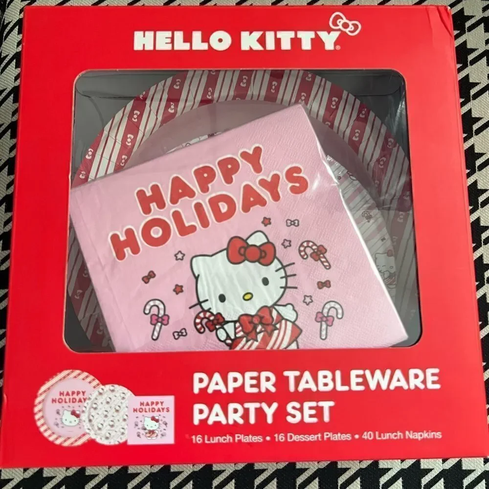 Hello Kitty Christmas Paper Tableware Party Set